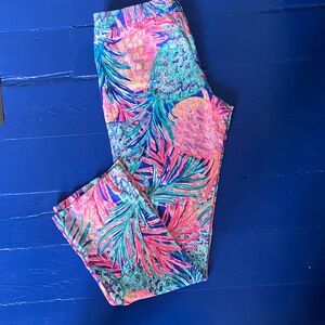 Lilly Pulitzer Tropical Print Leggings - Pink and Green